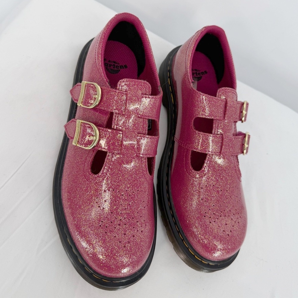 Dr. Martens 8065 Y Pink Glitter Mary Jane Double Strap Shoes 6 Whimsigoth 107-06 - Picture 14 of 16